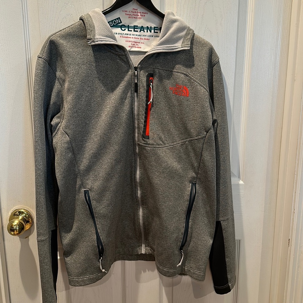 The North Face Full Zip Hoodie Jacket Mens Gray /Orange Size M nwot